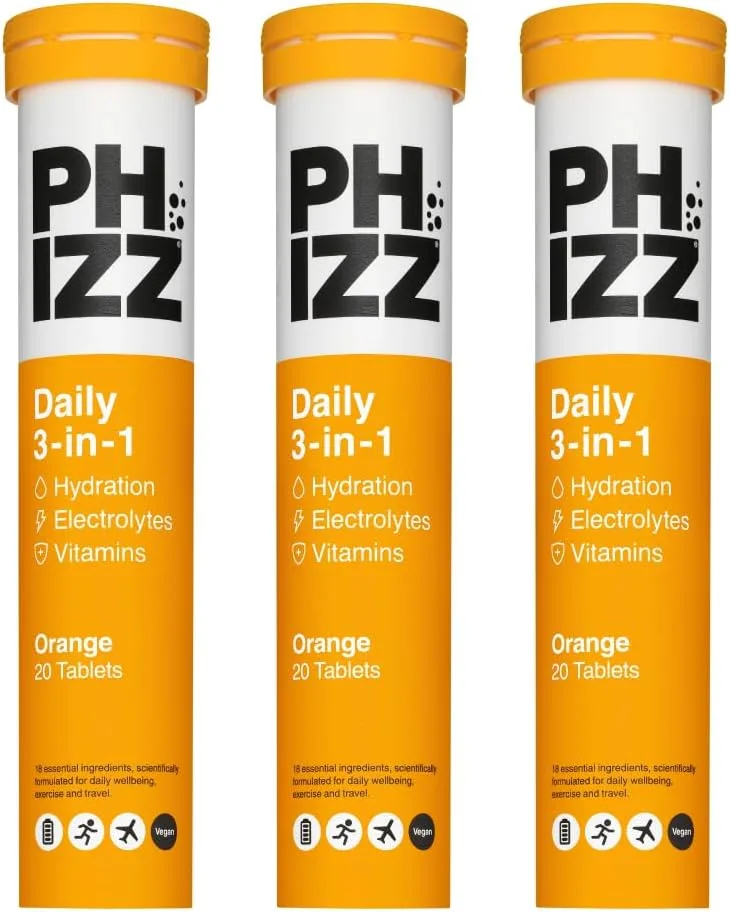 Phizz Electrolytes Multivitamin And Hydration Tablets 60 Effervescent Rehydratio
