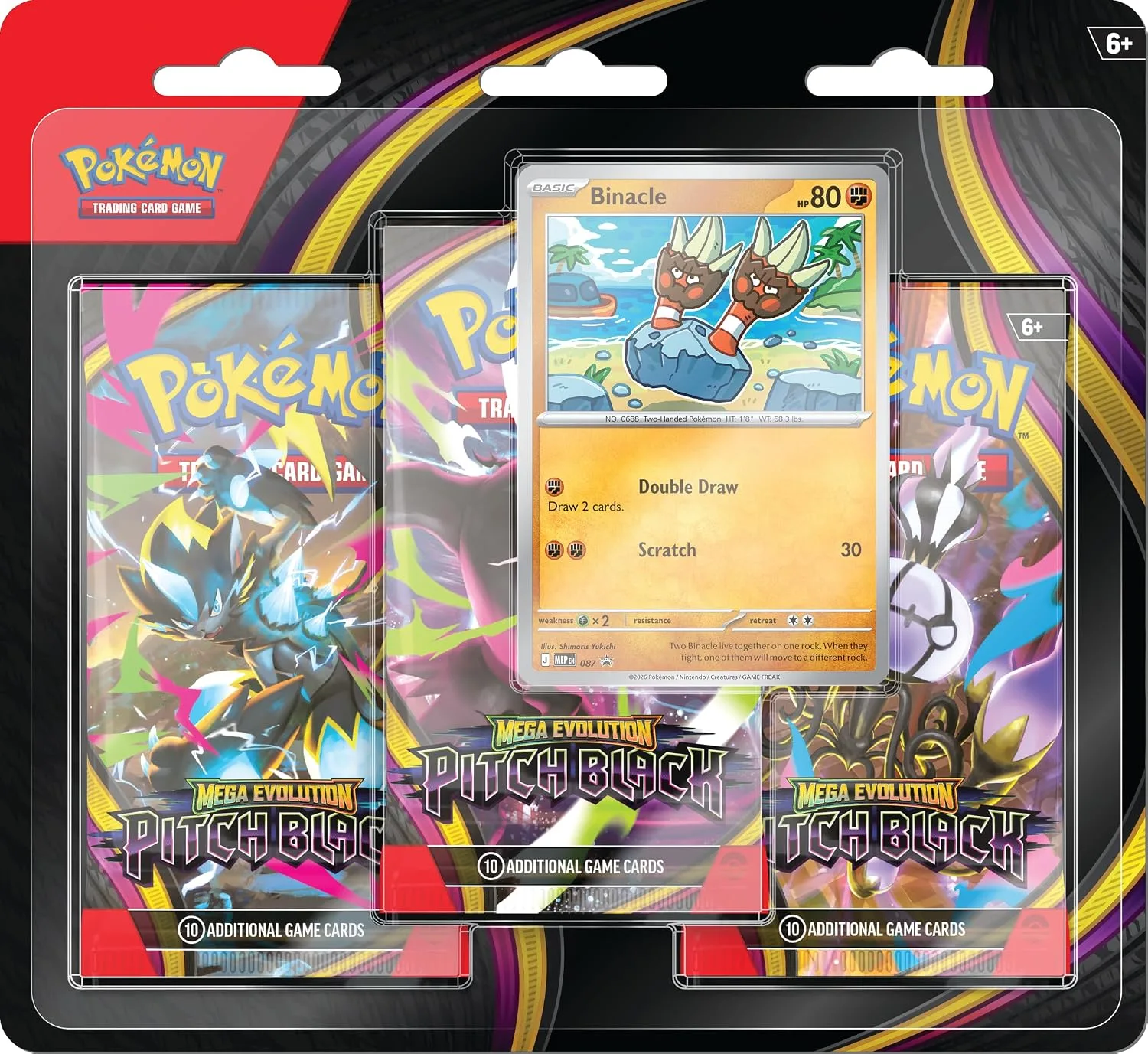 Pokemon Tcg Mega Evolution Pitch Black Triple Pack 1 Foil Promo Card And 3 Boost