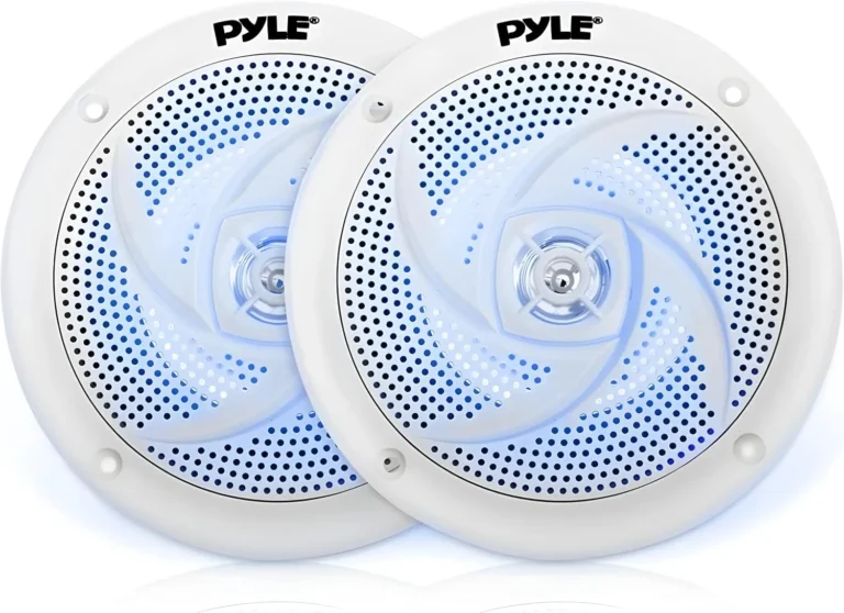 Pyle 6 5 Inch Car Speakers Waterproof Marine Grade Swirl Led White