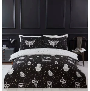 Rapport Home Gothic Magick Duvet Cover Set Double Black 200x200cm