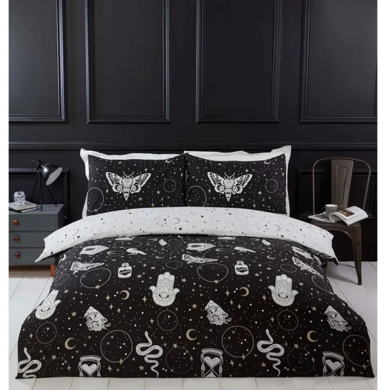 Rapport Home Gothic Magick Duvet Cover Set Double Black 200x200cm