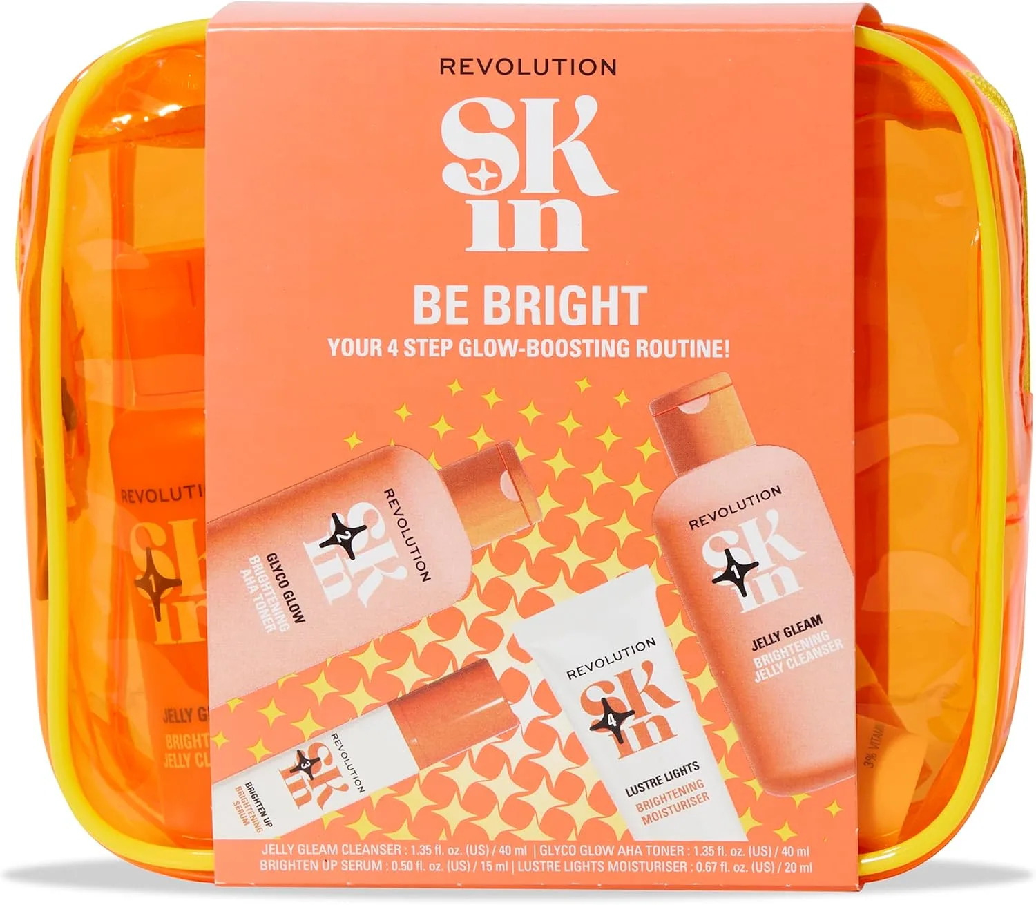 Revolution Skin Be Bright 4 Step Starter Kit Brightening Skincare Set Includes C
