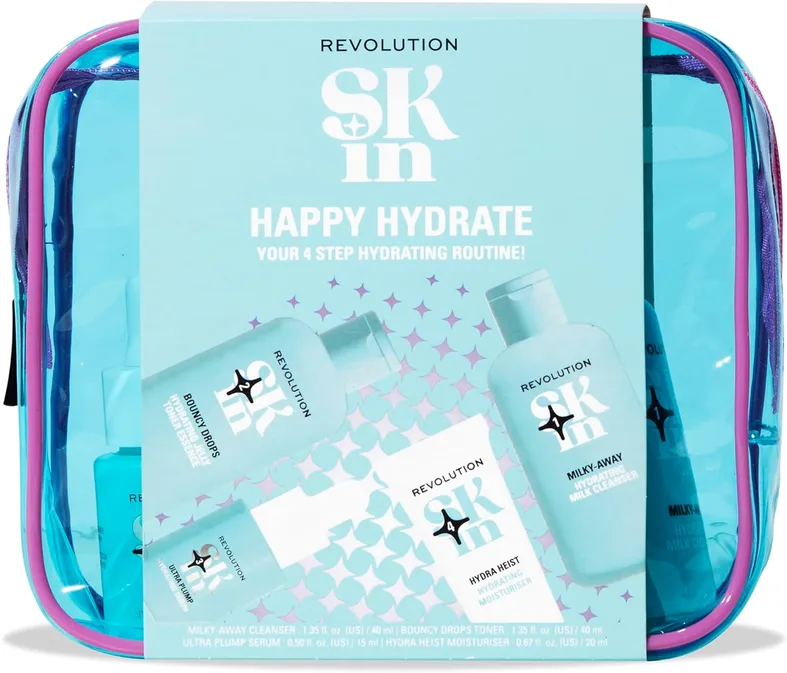 Revolution Skin Happy Hydrate 4 Step Starter Kit Hydrating Skincare Set Includes