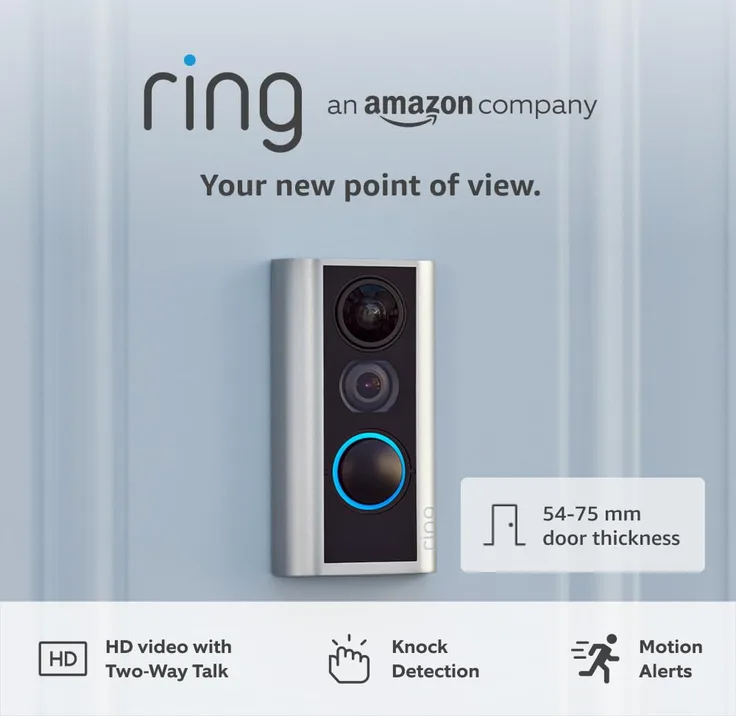 Ring Peephole Camera Door View Cam 54 75 Mm Door Thickness Wireless Doorbell Sec
