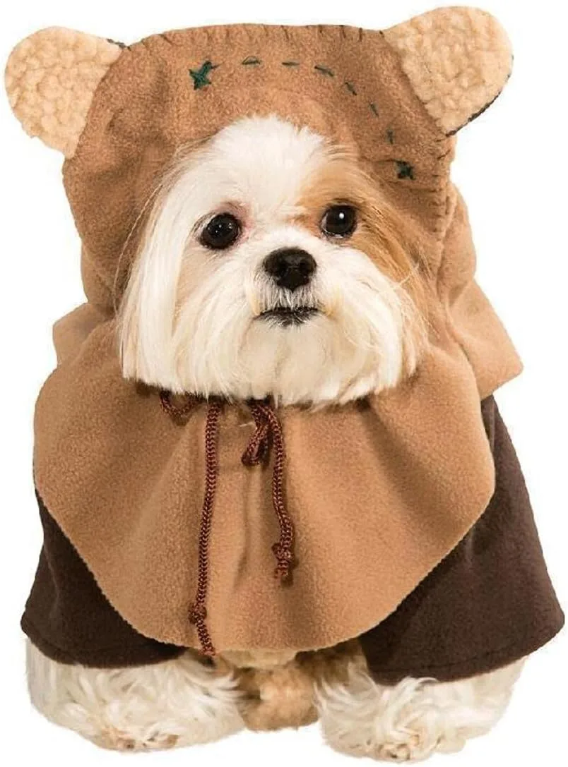 Rubies Star Wars Ewok Pet Costume With Jacket And Headpiece Brown Tan