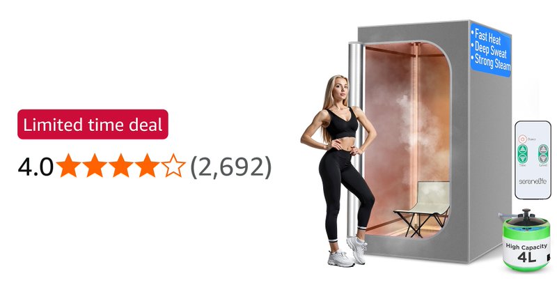 Serenelife Portable Steam Sauna For Home 1 Person Full Body Sauna Tent With Remo