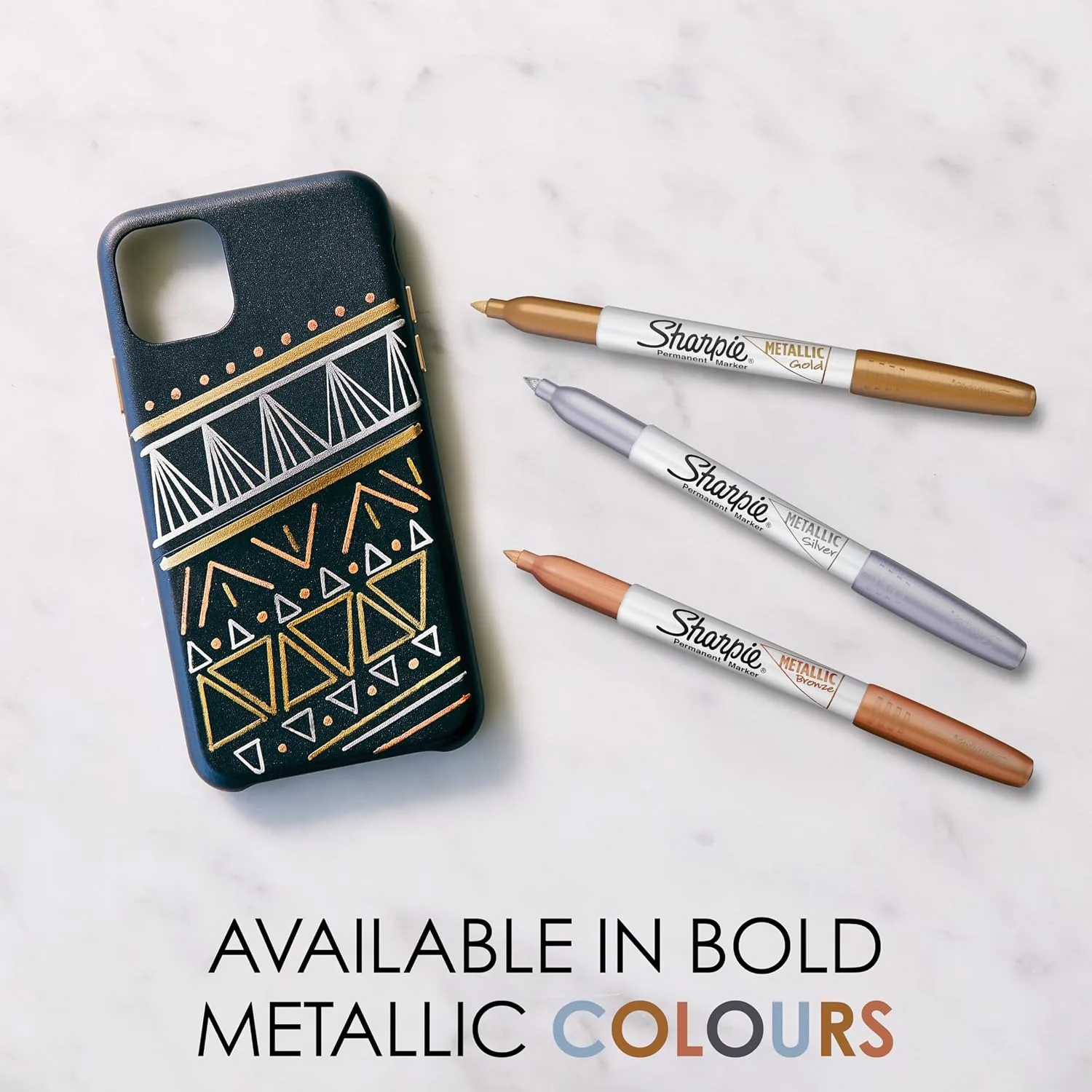 Sharpie Permanent Markers Fine Point For Bold Details Assorted Metallic Colours