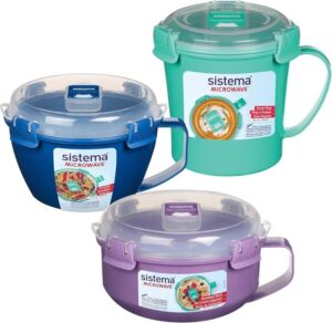 Sistema Microwave Containers Microwave Soup Mug Porridge Bowl And Noodle Bowl Mi