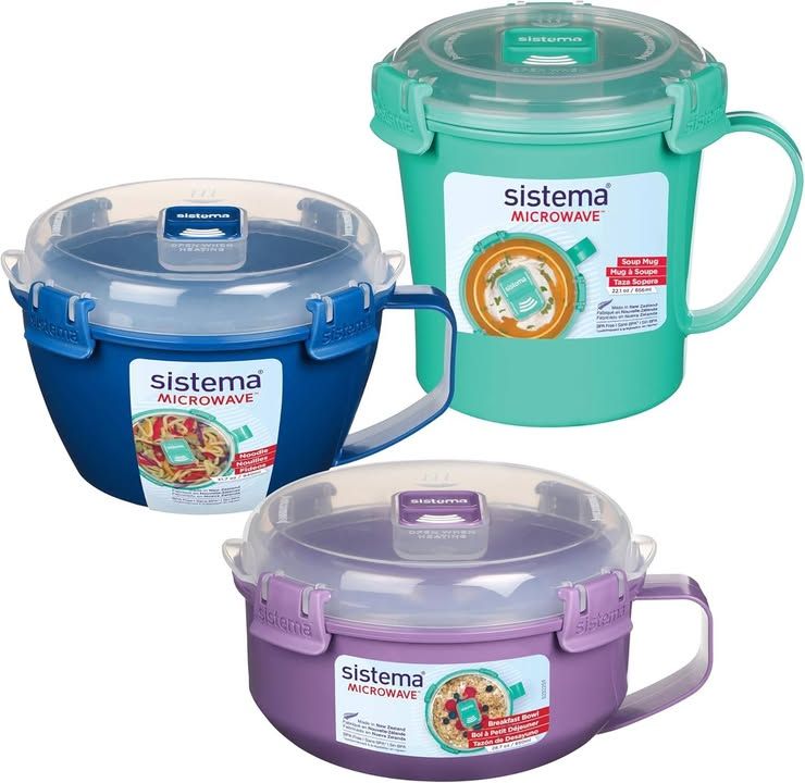 Sistema Microwave Containers Microwave Soup Mug Porridge Bowl And Noodle Bowl Mi