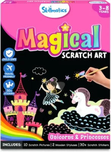 Skillmatics Magical Scratch Art Book For Kids Unicorns And Princesses