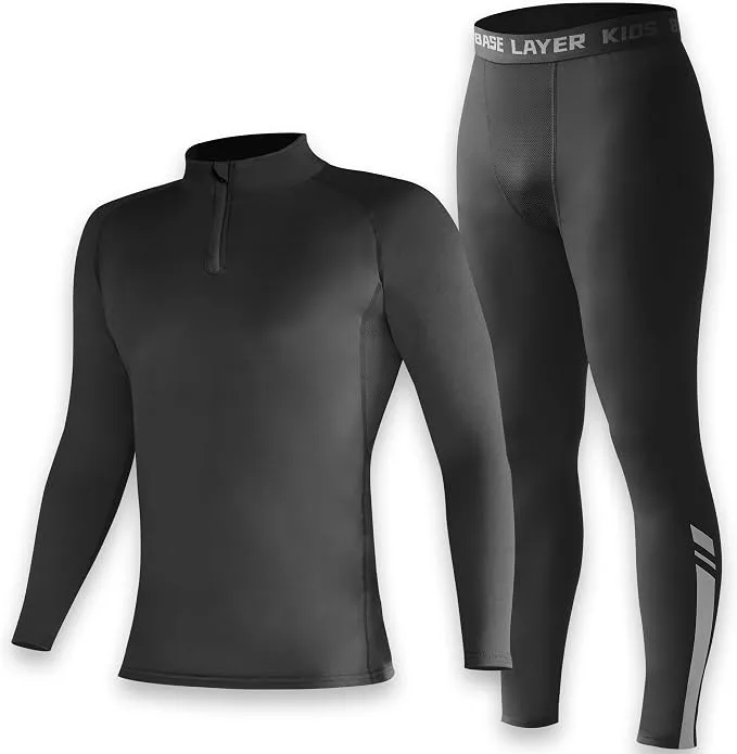 Skins For Boys Long Sleeve Top And Tights Football Compression Set Kids Thermal