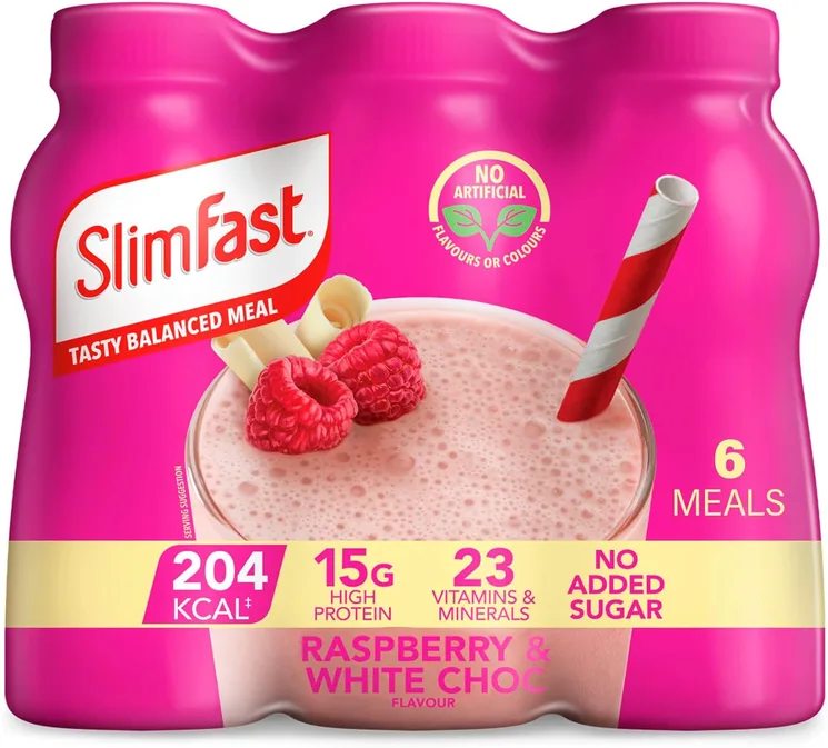 Slimfast White Chocolate And Raspberry Meal Replacement Shake 6 X 325 Ml