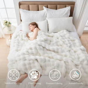 Slivery And Chavalier Faux Fur Throw Blanket For Couch 1000 Gsm Cozy Fuzzy Fluff