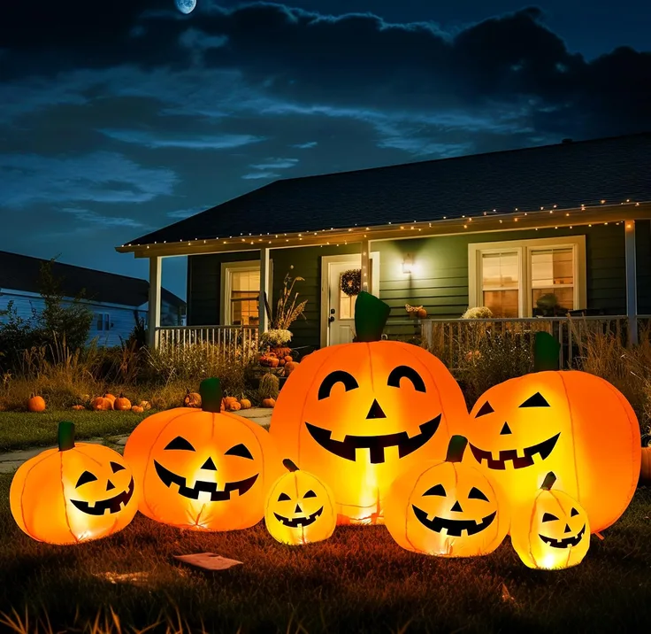 Solpex 240 Cm 8 Ft Halloween Inflatable Decoration Pumpkin Ghost Decoration 7 Pu