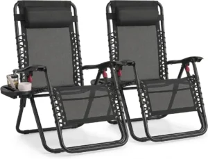 Songmics Set Of 2 Zero Gravity Reclining Chairs Folding Sun Loungers