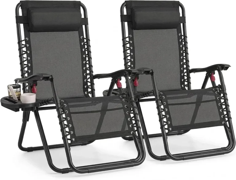 Songmics Set Of 2 Zero Gravity Reclining Chairs Folding Sun Loungers
