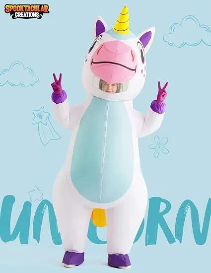Spooktacular Creations Inflatable Costume Unicorn Full Body Unicorn Air Blow Up