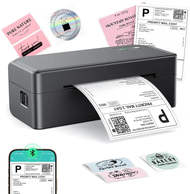 Svantto Bluetooth Thermal Label Printer 4x6 Shipping Label Printer For Royal Mai