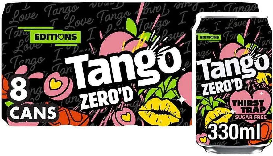 Tango Zero D Thirst Trap Peach And Pineapple 330ml Can 8 Pack