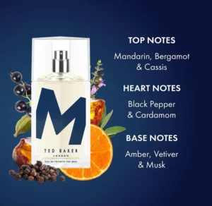 Ted Baker M Eau De Toilette Fresh Citrus Spicy Scent For Men 75ml