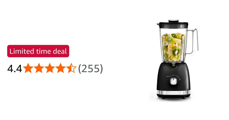 Tefal Black Collection Blender 2l Jug 500w Smoothies And Ice Crush