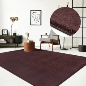 The Carpet Relax Modern Fluffy Short Pile Rug Non Slip Underside Washable Up To