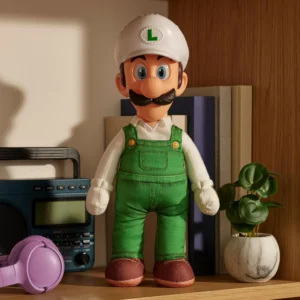 The Super Mario Galaxy Movie Fire Luigi Poseable Plush 15 38cm Officially Licens
