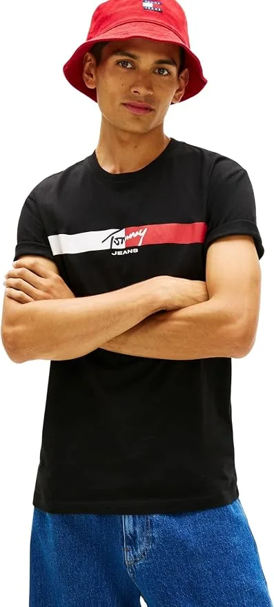 Tommy Jeans Men S Tjm Reg Signature Stripe T Ext Dm0dm22539 S S T Shirt Pack Of