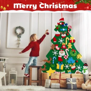 Tonjin Felt Christmas Tree Set For Toddlers Kids With 5m 16 4ft Led String Light