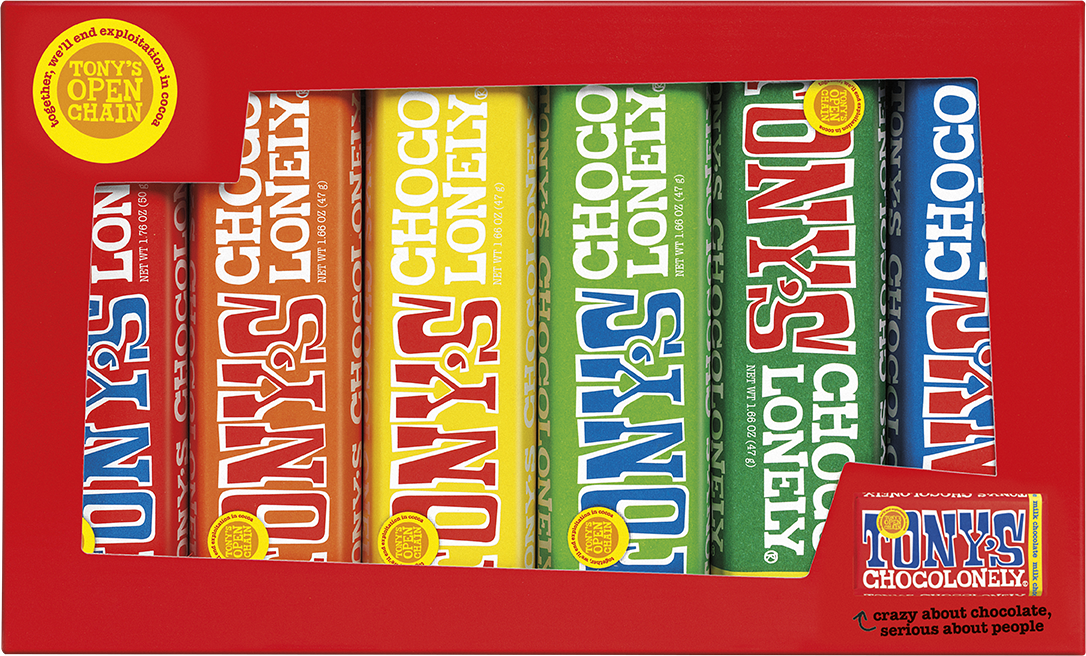 Tony’s Chocolonely Rainbow Tasting Pack gift set