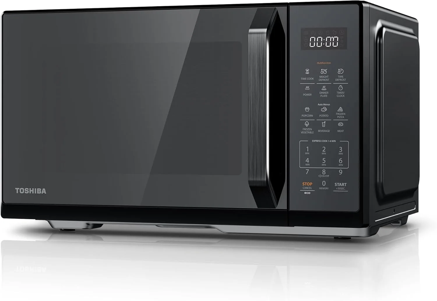Toshiba Black Mirror Microwave 900w 23l Microwave Oven With Digital Display Solo