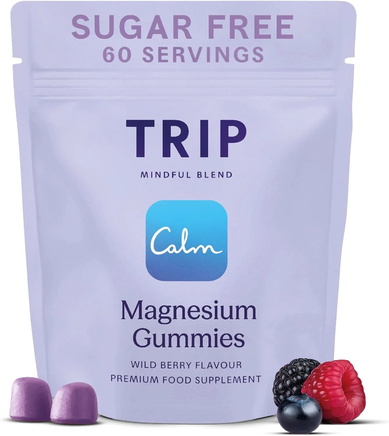Trip Magnesium Gummies Wild Berry 5 400mg Citrate Per Pack 180mg X 60 Gummies Hi