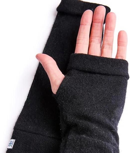 Turtle Doves 100 Recycled Cashmere Fingerless Gloves Onesize
