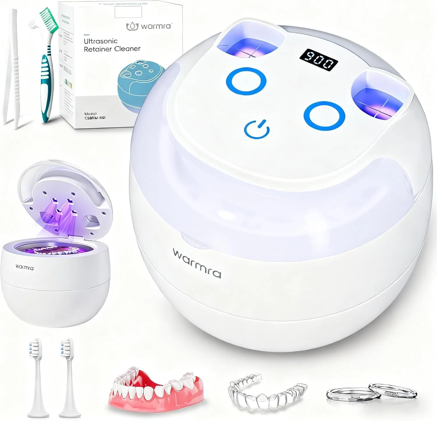 Ultrasonic Retainer Cleaner Machine 45khz Ultrasonic Cleaner For Dentures U V Li