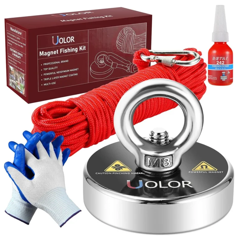 Uolor Magnet Fishing Kit N35 Neodymium Eyebolt Fishing Magnet 160kg 353lb Pull F