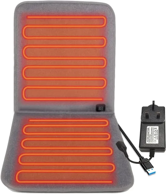 USB Ac Dc Adapter Heated Seat Cushion For Office Chair Large Heating Area Heated
