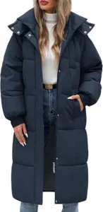 Vancavoo Women S Long Winter Puffer Coat Quilted Padded Jacket With Hood
