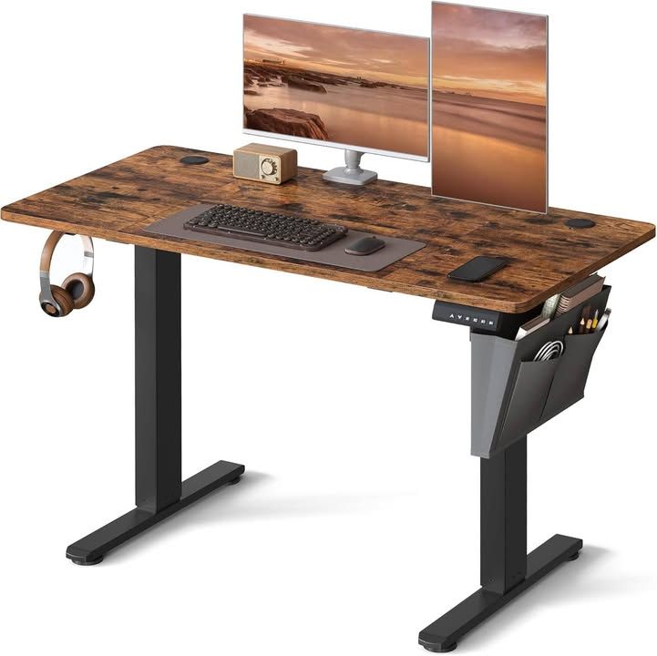 Vasagle Electric Standing Desk Height Adjustable 140 X 60 Cm 4 Presets