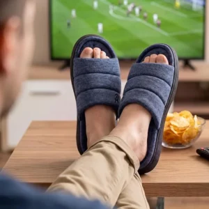 Veracosy Men S Open Toe Slide Slippers Memory Foam House Shoes