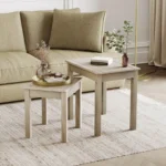 Vida Designs Panama Nest of 2 Tables Unit Solid Pine Modern Side Lamp Living Room Furniture