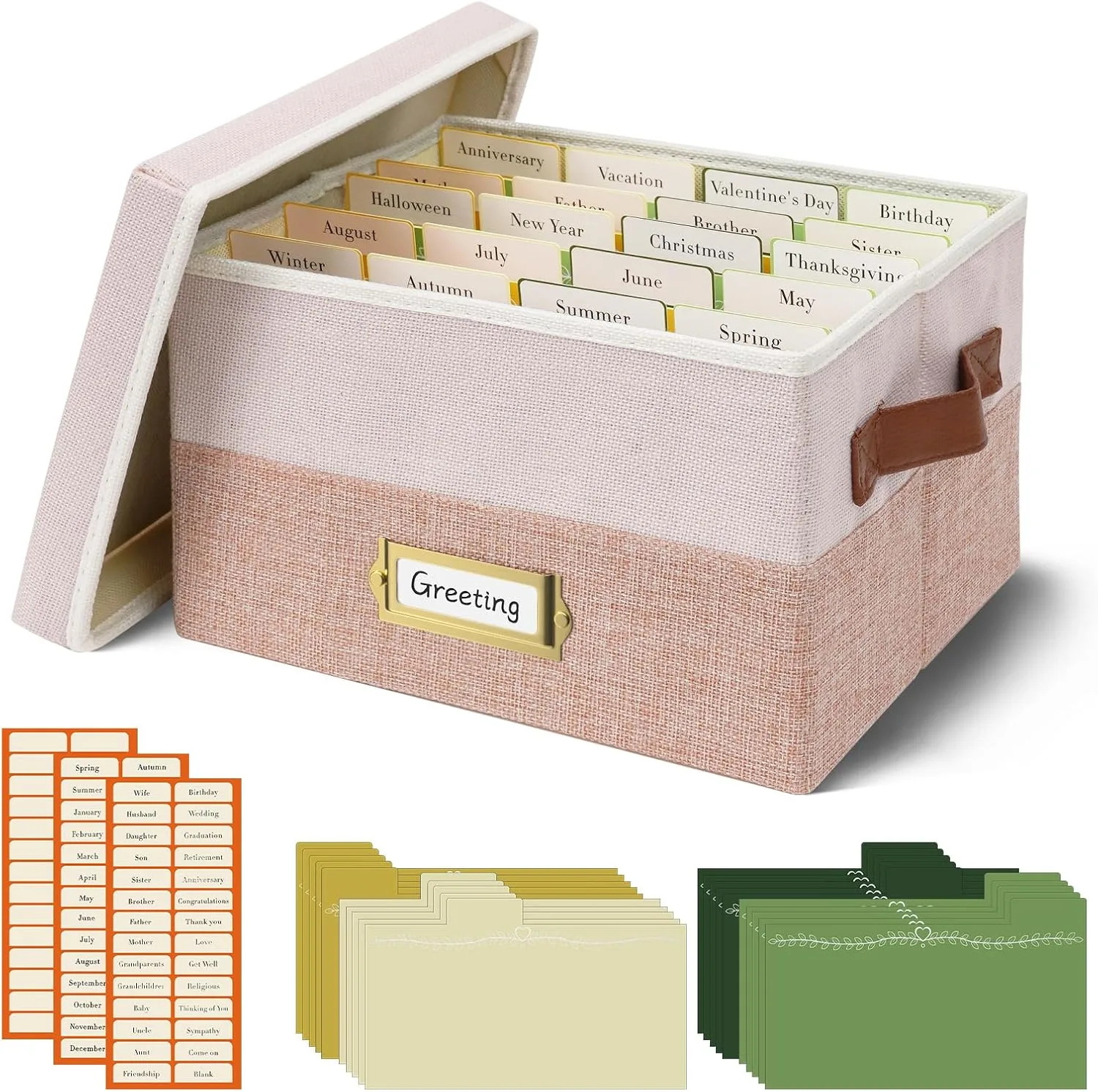 Vienrose Greeting Card Organizer Box With 20 Removable Dividers 84 Self Adhesive