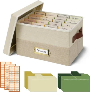 Vienrose Greeting Card Organizer Box With 20 Removable Dividers 84 Self Adhesive