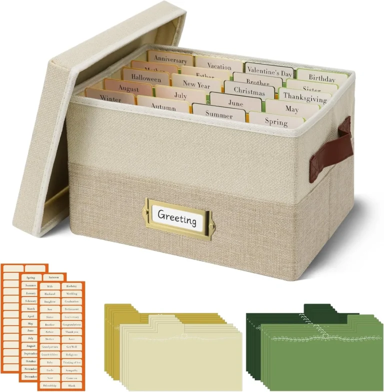Vienrose Greeting Card Organizer Box With 20 Removable Dividers 84 Self Adhesive