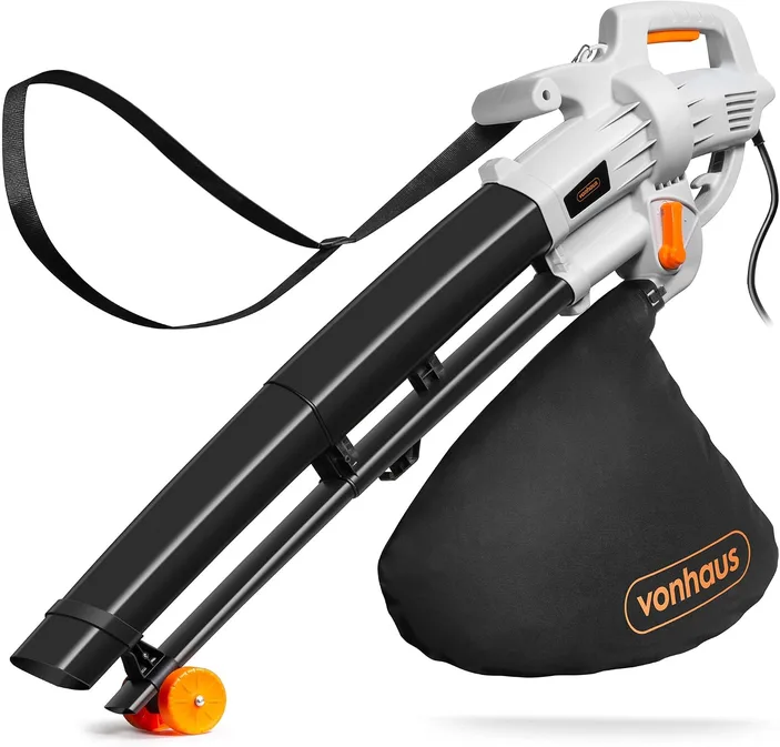 Vonhaus Leaf Blower And Vacuum Corded 3000w 35l Bag 10m Cable Wheels