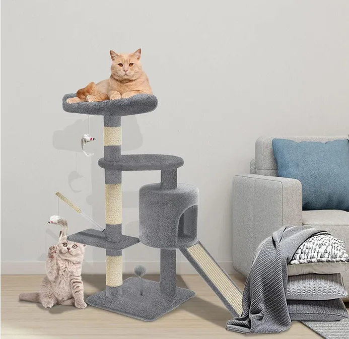 Vounot Cat Tree With Scratching Post L Activity Centre For Cats With Kennel And