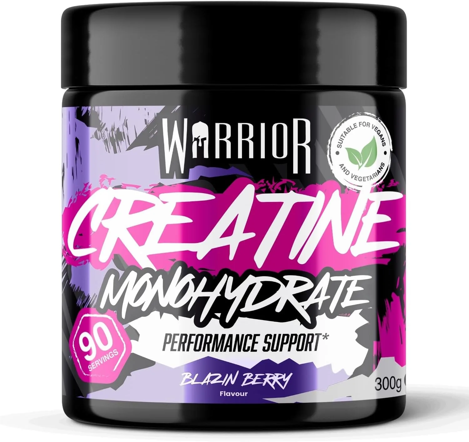 Warrior Creatine Monohydrate Powder 300g Pure Micronised 90 Servings