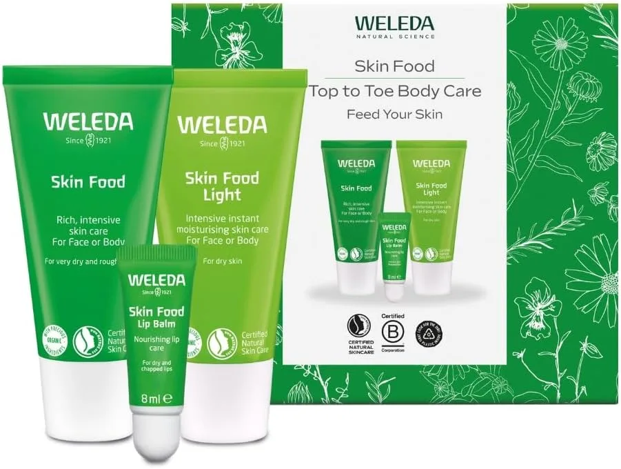 Weleda Skin Food Top To Toe Gift Set 3 In 1 Original Light Lip Balm