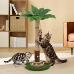 Woochpet Cat Scratching Post 35'' Tall Cat Scratcher Tree Tower Scratching Posts for Indoor Cats with Cat Toy Mouse Hole and Interactive Wooden Ball for Kittens Adults Cats