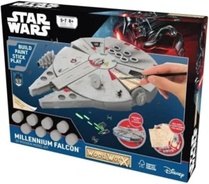 Woodworx Star Wars Millenium Falcon 3d Wooden Model Kit Build Paint Stick And Pl