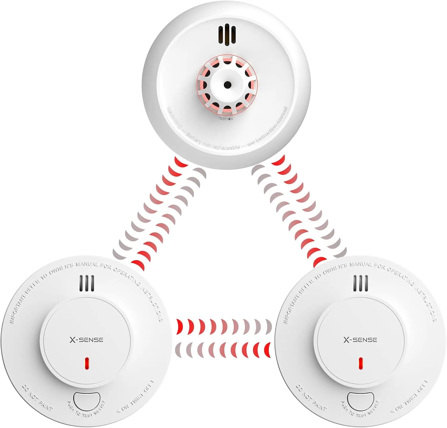 X Sense Interlinked Smoke And Heat Alarm Bundle 10 Year Battery Hs21
